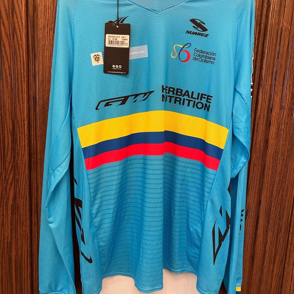 Suarez Men's Multicolor Long Sleeve Cycling Tee
